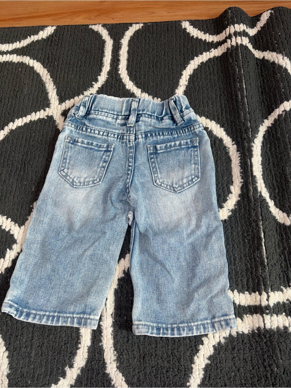 Girls' Light Blue Denim Cross Patch Jeans with Pink Accents - Picture 2 of 2